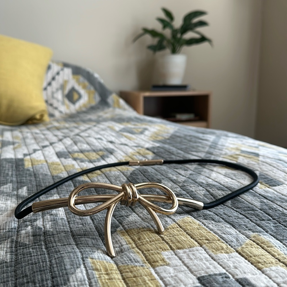 Gold and Black Bow Belt